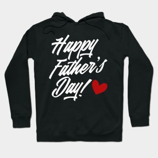 Simple Happy Father's Day Calligraphy with Red Heart Hoodie